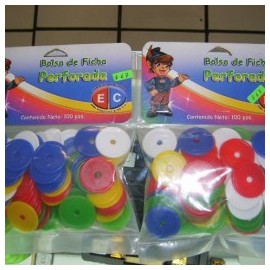 Fichas perforadas de colores ...